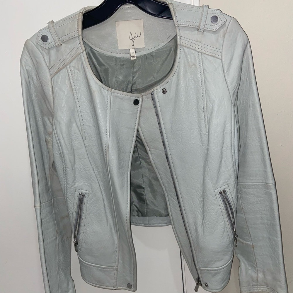 Joie Women’s Collarless Leather Moto Jacket